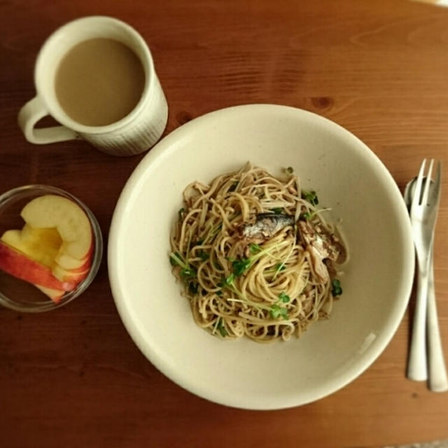 真鰯丸干しでスパゲティー