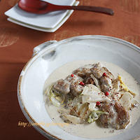 豚ヒレ肉と白菜のフルブラマスタードクリーム煮