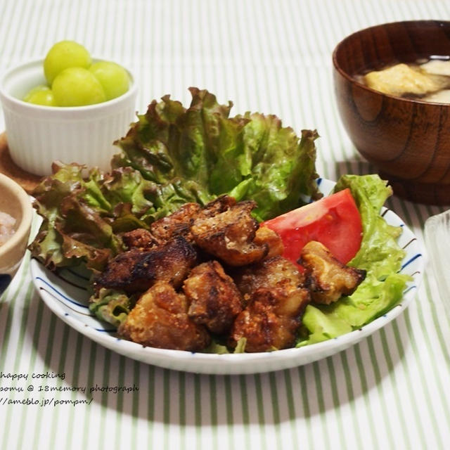 ミミガーの軟骨みたいな唐揚げ な日の晩御飯。