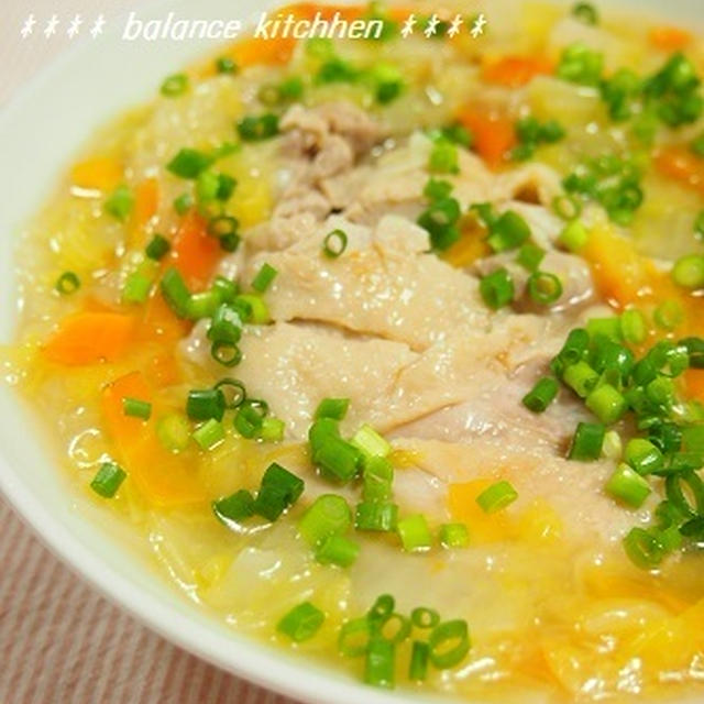 圧力鍋で4分！柔らか蒸し鶏のとろとろ甘〜い白菜あんかけ