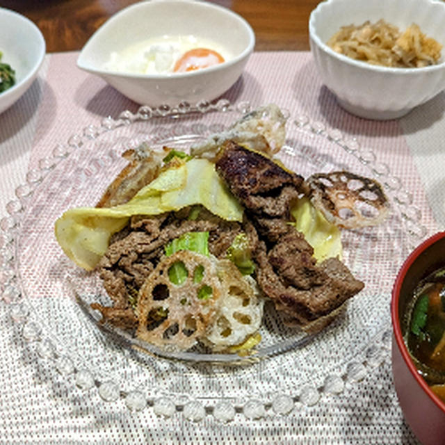 牛肉とキャベツのオイスターソース炒め