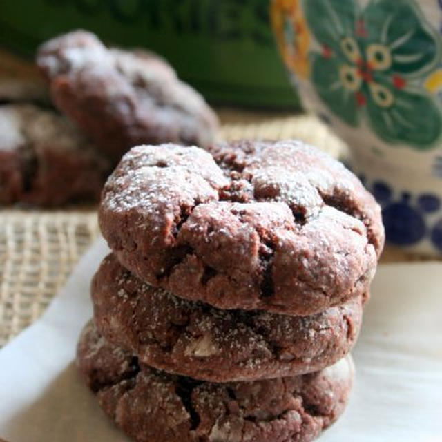 Chocolate Gooey Butter Cookies柔らかいチョコレートバタークッキー