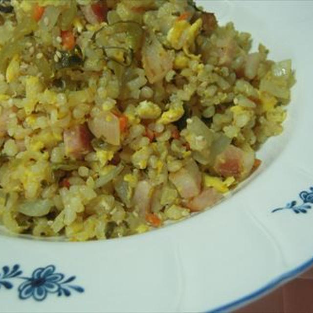 高菜チャーハン・玄米ご飯で作る