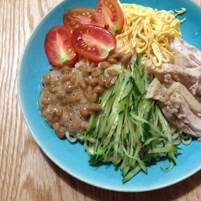 今年も冷やし中華始めますか・・・　「納豆のせ冷やし中華」