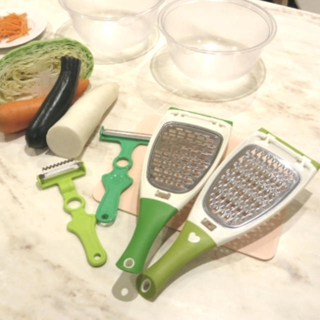 ののじ☆食卓やお弁当が楽しくなる！大根スリスリ&サラダおろし&ワッフルピーラー