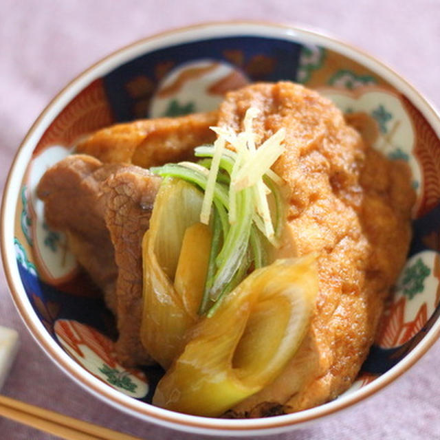 厚揚げのすき煮風を南九州の甘醤油【黒都城】で作ってみた話　～お昼ごはんの写真