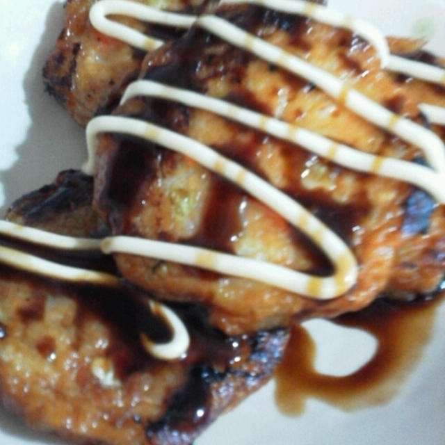 紀文　野菜てんぷらのお好み焼き風を作ったよ