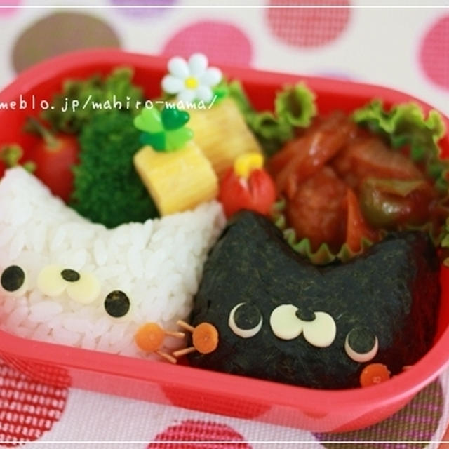 キャラ弁＊白黒ねこちゃん