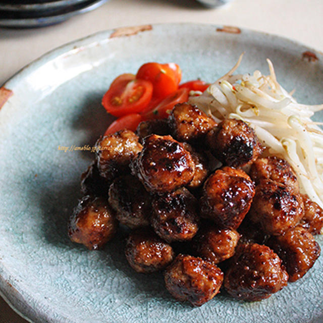子手伝いにオススメ★はんぺん肉団子のマスタード照焼き♪とカルボナーラリゾット。