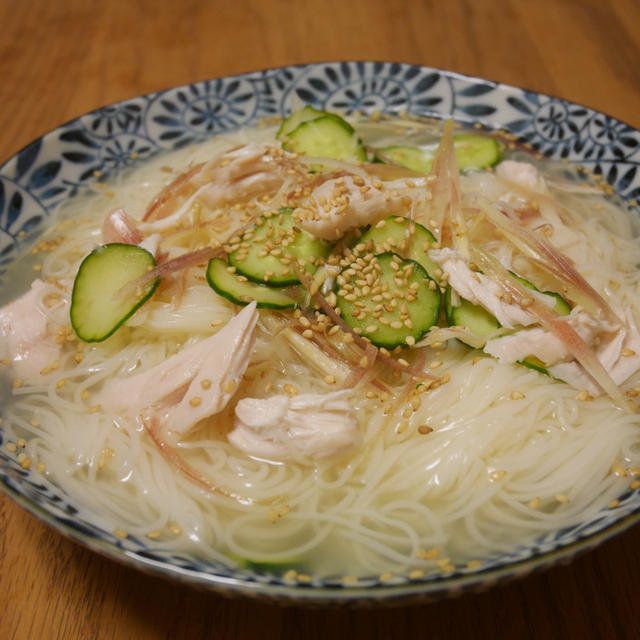 冷た〜い鳥塩そうめん  