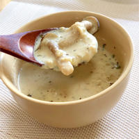 【簡単料理】しめじとベーコンのとろとろ豆乳スープ【時短技あり】