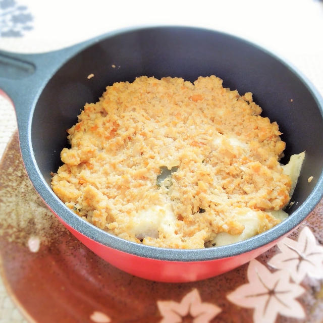 ◇高野豆腐のメープル醤油そぼろ　➡豆乳と西京みそのチーズ入りドリア