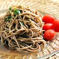 蕎麦ランチと豚肉のガーリックソテー