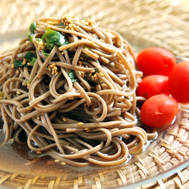 蕎麦ランチと豚肉のガーリックソテー