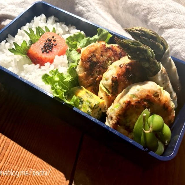 息子の✳︎キャベツチーズつくね弁当♡