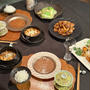 春巻き、酢豚、麻婆豆腐、山東菜炒めの夜ごはん