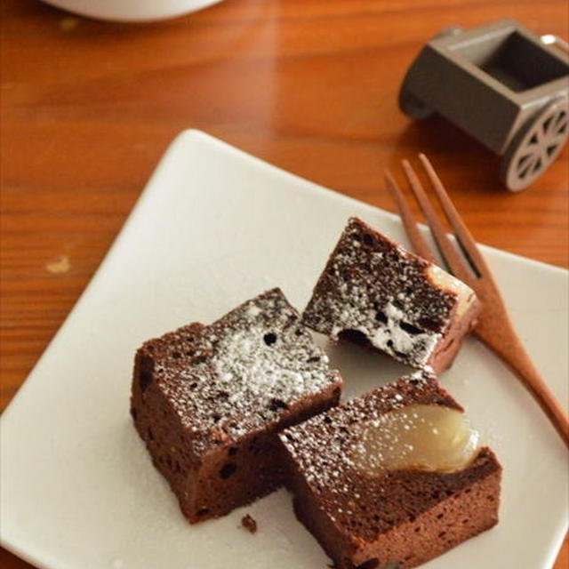レンジで90秒！甘納豆チョコレートケーキ