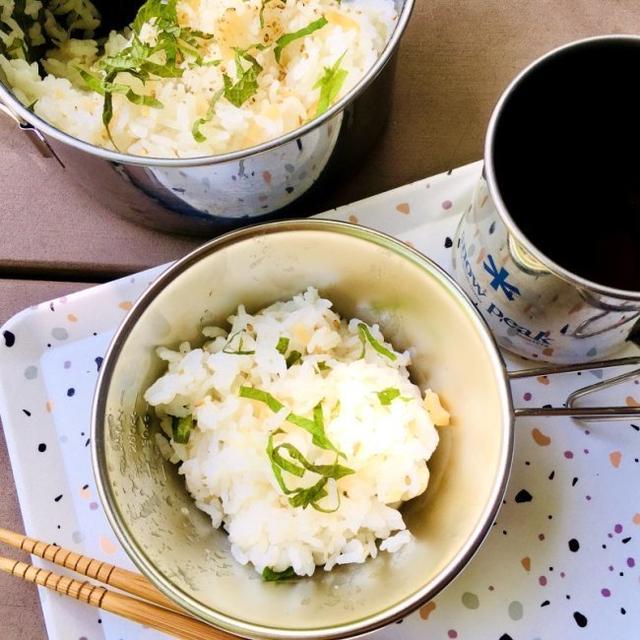 ダイソーのステンレスクッカーで、干し貝柱で炊き込みご飯