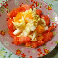 白菜&トマトの彩りキャロットドレッシングサラダ☆