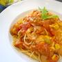 モッツァレラチーズがとろ?り豆とウィンナーのトマトソースパスタ！！