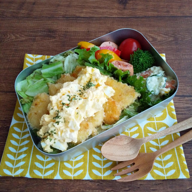 鶏むね肉のタルタルチキンカツ弁当♪