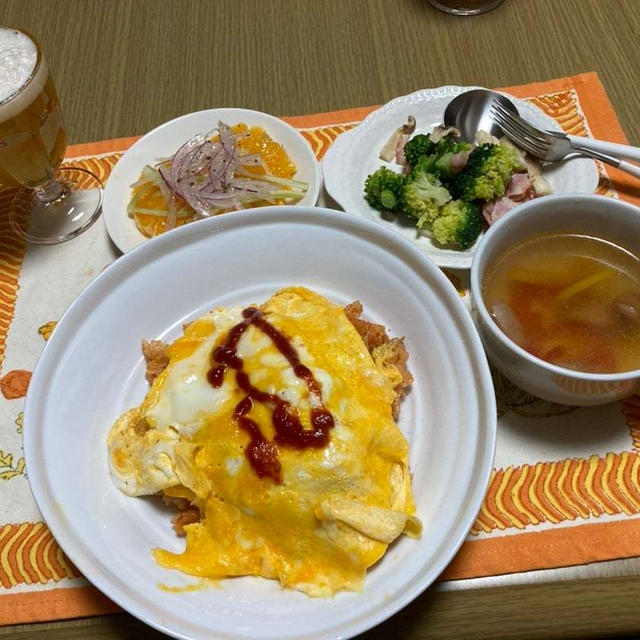 オムライスの晩御飯♪