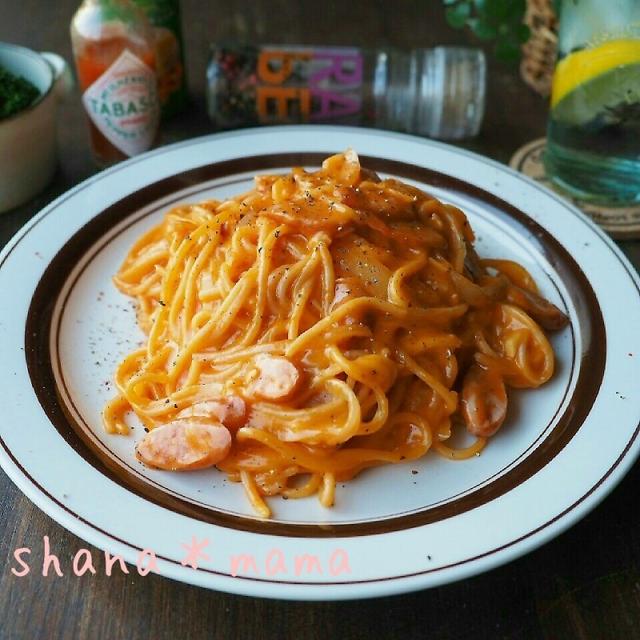 ハイブリッド系パスタ⁉まったり濃厚ナポリタナーラ♪