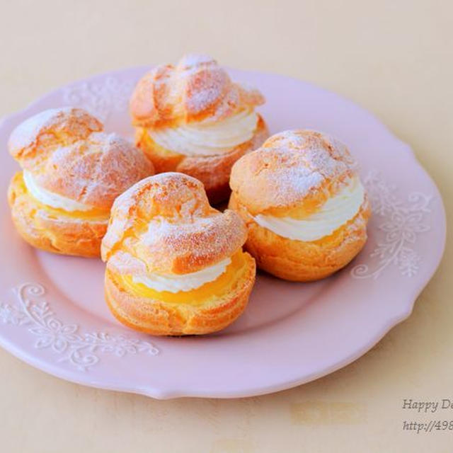 レモンカード入りのさっぱりシュークリーム♪