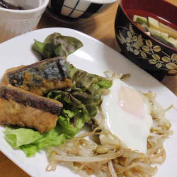 晩御飯*さばのカレー竜田揚げ