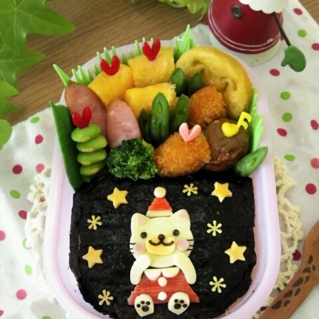 サンタ猫ちゃん弁当