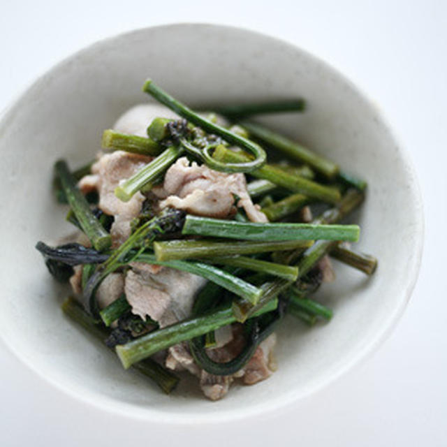 わらびと豚肉の炒め煮