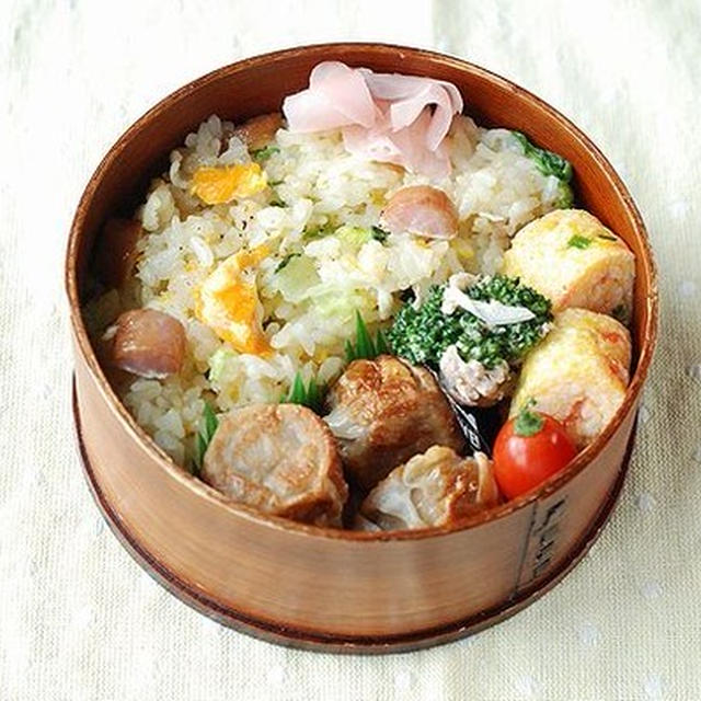 レタス炒飯弁当【春休みの子供弁３日目】