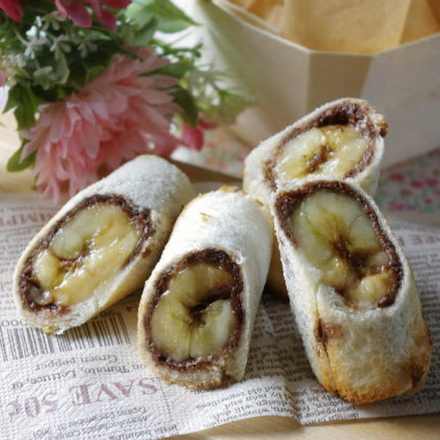トースターでチン！簡単チョコバナナロール