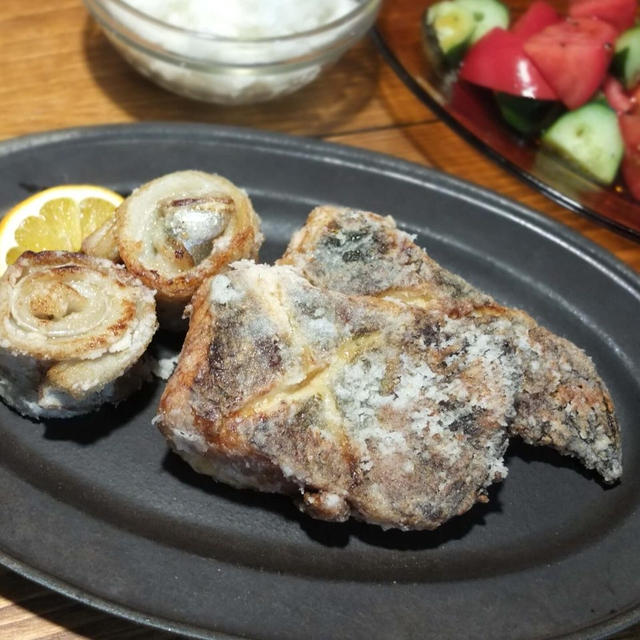 米油でヒラメと太刀魚ロールの竜田揚げ