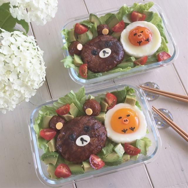 リラックマの超簡単（手抜き？）ロコモコ弁当～コストコのガーリックシュリンプ♪～