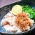 豚しゃぶしゃぶ肉とほうれん草の常夜鍋風さっと煮。たっぷりの大根おろしで食べるあったかさっぱりおつまみ。