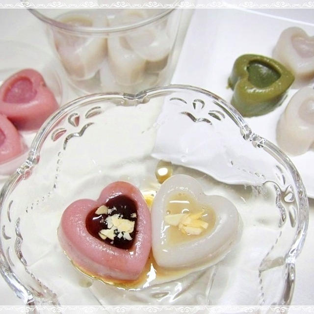 ぷるんとハート型くずもち可愛い～♪江戸久寿餅・山信食産
