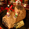 ダブルチョコレートパウンドで簡単ブッシュドノエル☆クリスマスケーキ by めろんぱんママさん