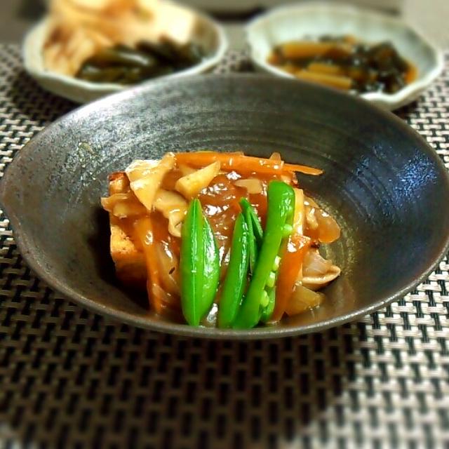 厚揚げの　野菜あんかけ