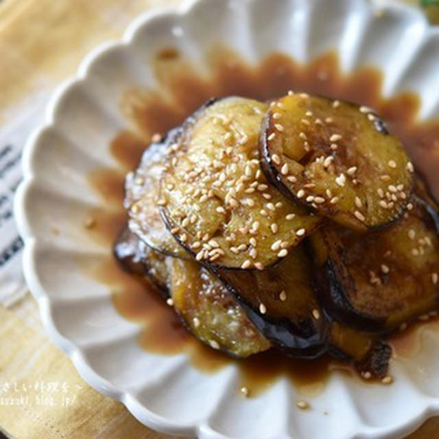 【レシピ・副菜・作り置き】やみつき！とろとろなすの黒酢照り焼き