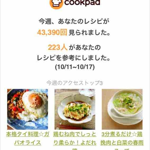 クックパッドさんの週間レポート