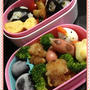 サッカーボールとニワトリちゃんのキャラ弁当