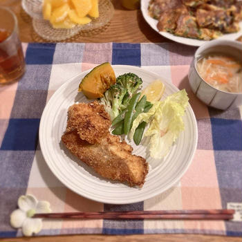 食べやすい、すずきのフライで　晩ごはん