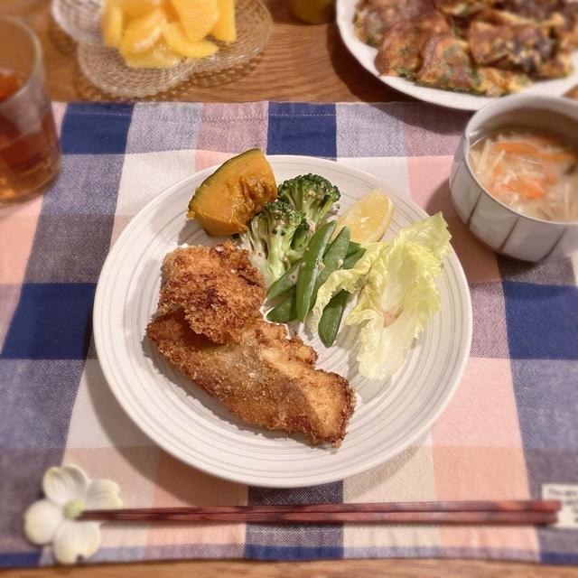 食べやすい、すずきのフライで　晩ごはん