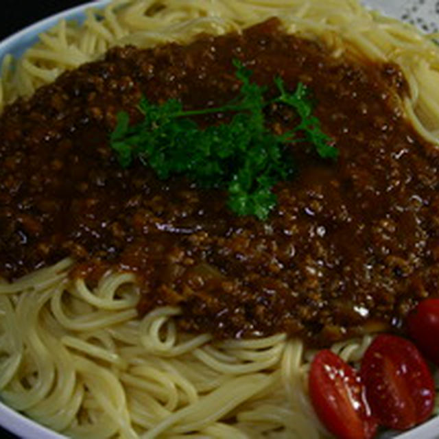 ミートソース パスタ （スパゲティー）　＆　”ごん太”が大変だぁ?！（お馬鹿小芝居）