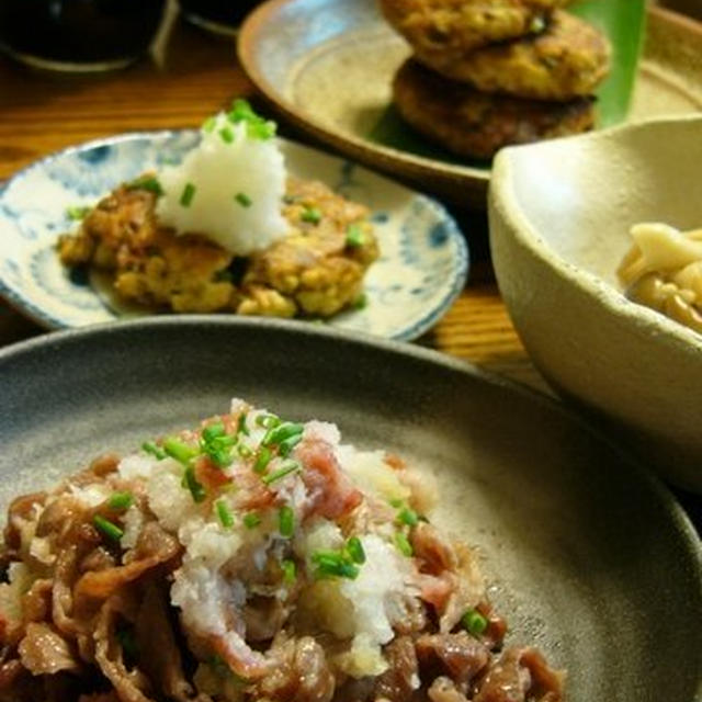 タルチョでうっ♪ぽん酢でうっ♪☆ダブルでつまみな晩ご飯♪　う?♪