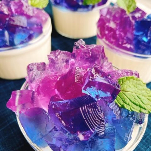 バタフライピーの紫陽花ゼリー 動画レシピ Butterfly Pea Jelly By みすずさん レシピブログ 料理ブログのレシピ満載