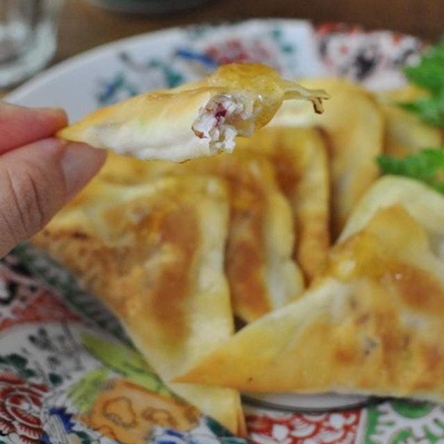 "タコ × トリ ″の焼きワンタン