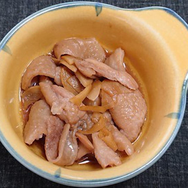 鶏皮のめんつゆ煮