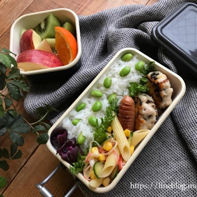 息子の✳︎鶏むね肉の塩昆布チーズ焼き弁当♡